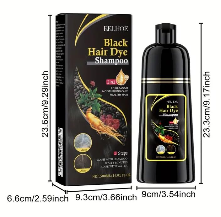 Natural Black Hair 3- IN-1 Dye Shampoo / شامبو صبغة الشعر الأسود الطبيعي 3 في 1