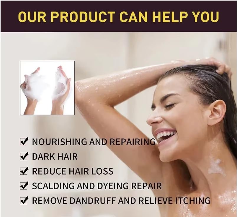 Natural Black Hair 3- IN-1 Dye Shampoo / شامبو صبغة الشعر الأسود الطبيعي 3 في 1