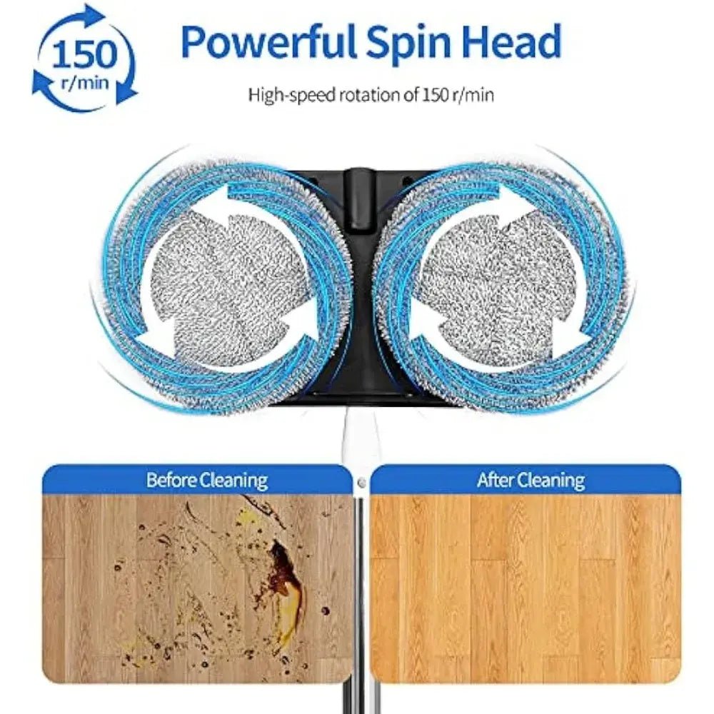 Electric Spin Mop with Water Sprayer - lumpn